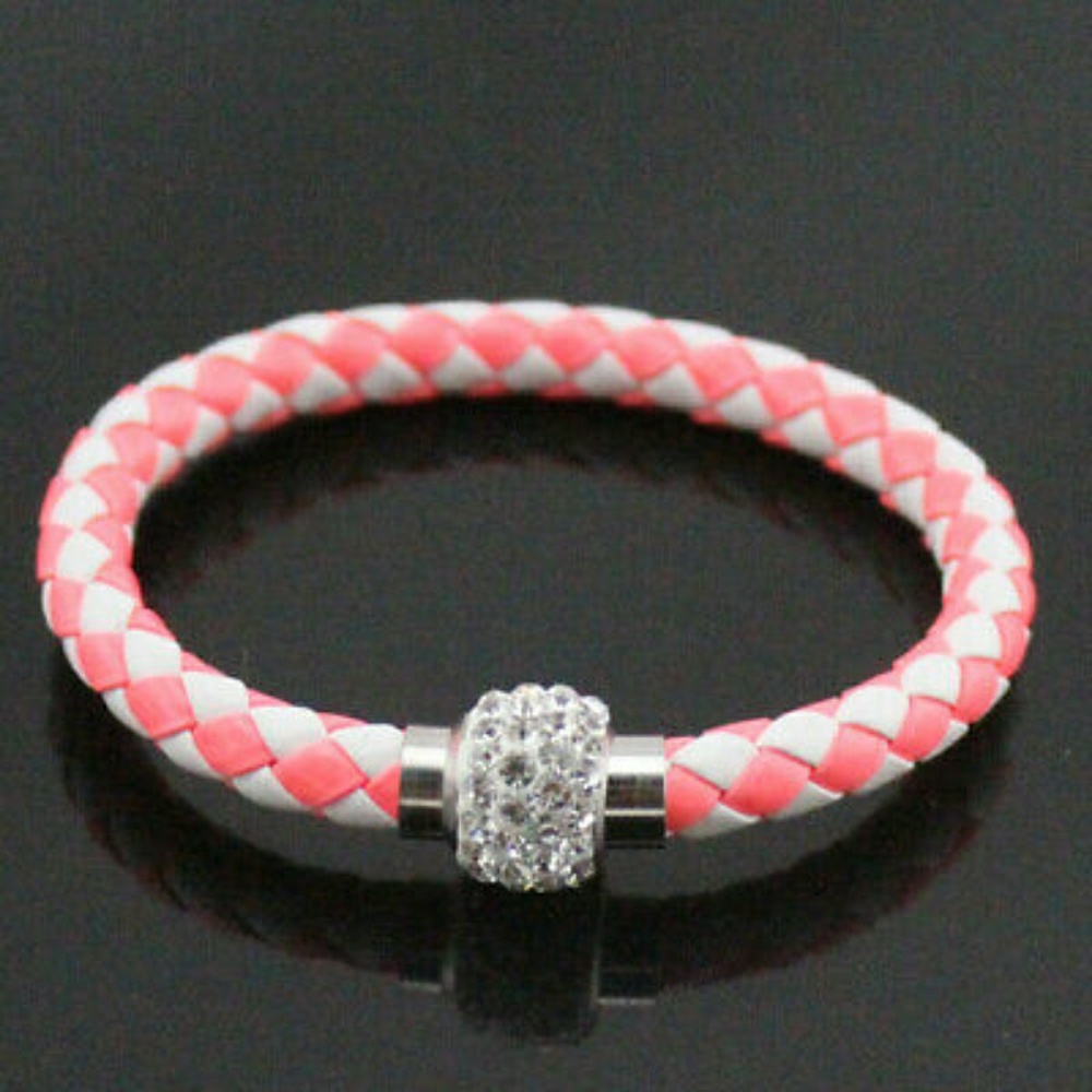 Leather Wrap Rhinestone Bracelet